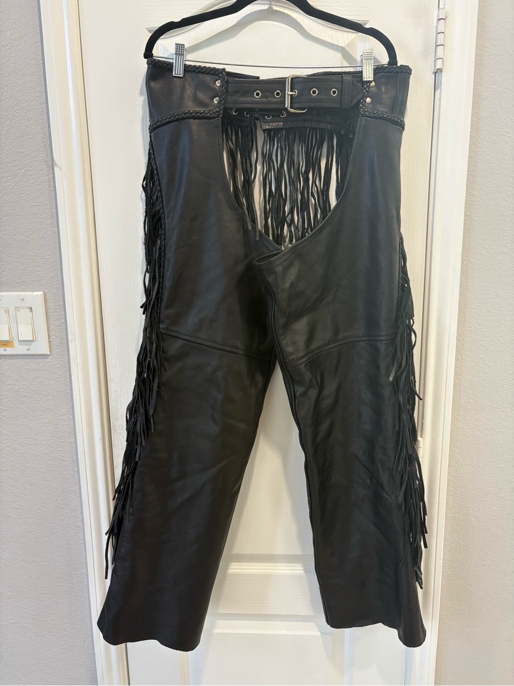 Leathercrafts Inc. Genuine Leather Motorcycle Chaps - Women's Medium - Black